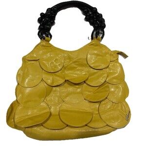 Delicious Brand Vintage Yellow  Layered Circle  Modern Handbag Purse Beautiful